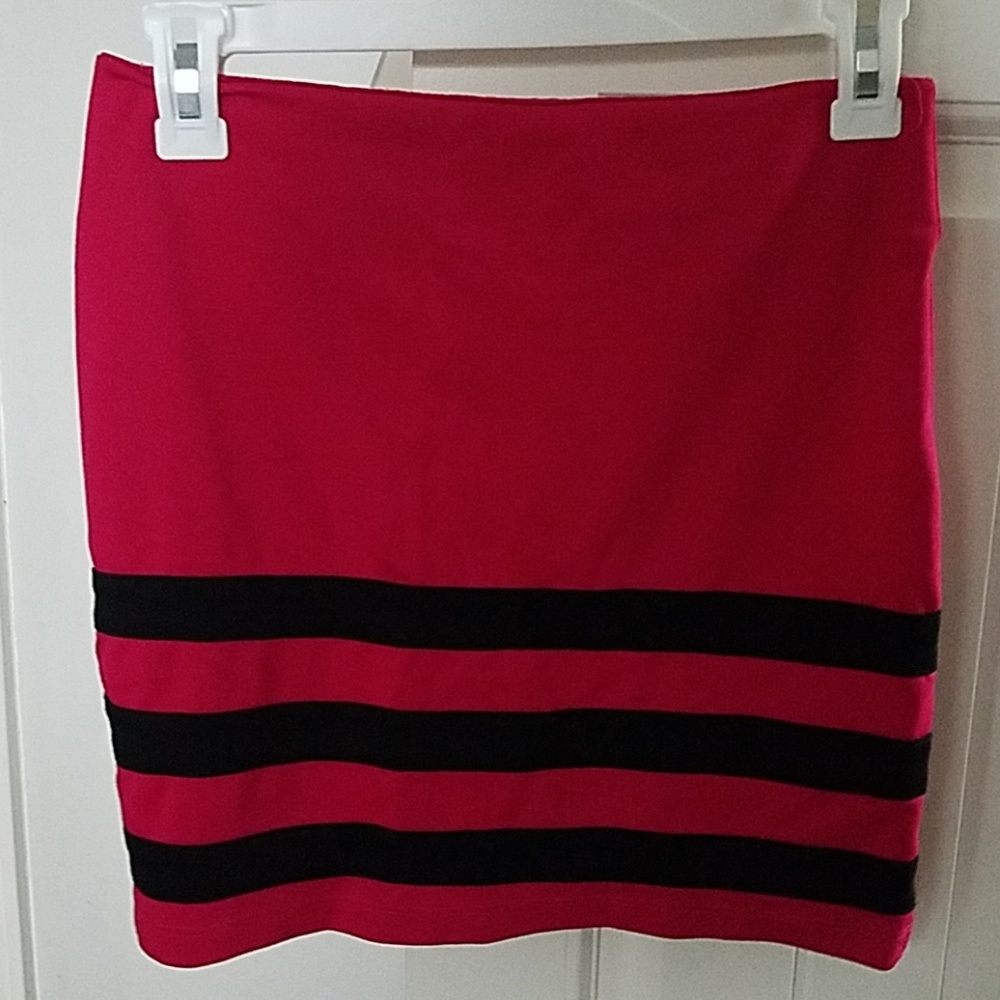 Pink with Black Stripes Skirt